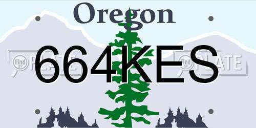 664KES Oregon License Plate