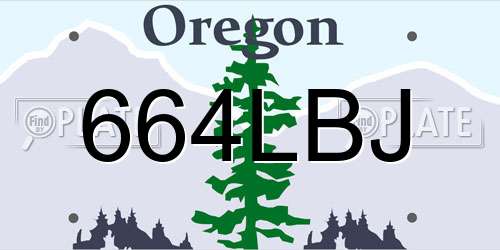 664LBJ Oregon License Plate