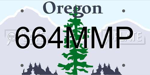 664MMP Oregon License Plate