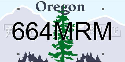 664MRM Oregon License Plate
