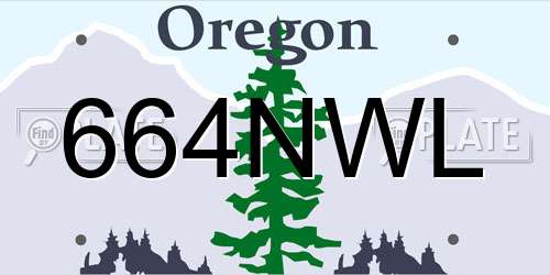 664NWL Oregon License Plate