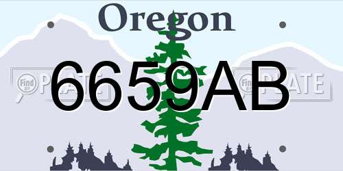 6659AB Oregon License Plate