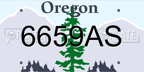 6659AS Oregon License Plate