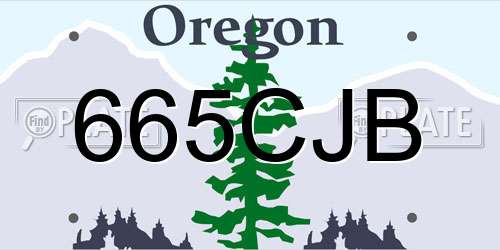 665CJB Oregon License Plate