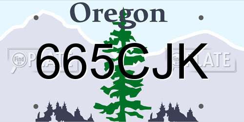 665CJK Oregon License Plate