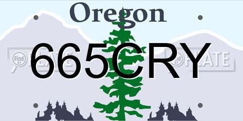 665CRY Oregon License Plate