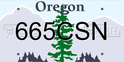 665CSN Oregon License Plate