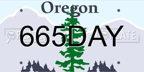 665DAY Oregon License Plate