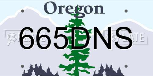 665DNS Oregon License Plate