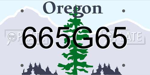665G65 Oregon License Plate
