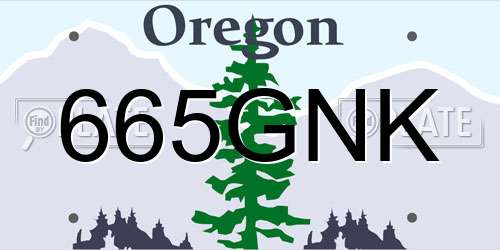 665GNK Oregon License Plate