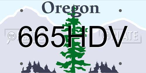 665HDV Oregon License Plate