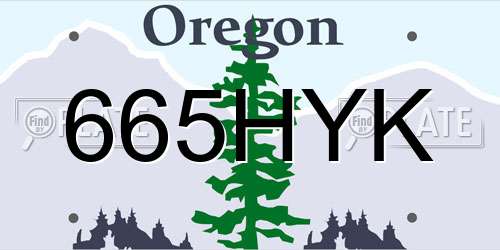 665HYK Oregon License Plate