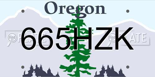 665HZK Oregon License Plate