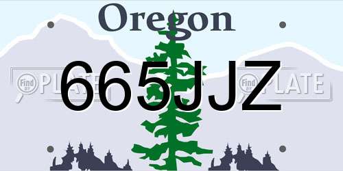 665JJZ Oregon License Plate