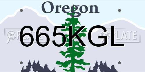665KGL Oregon License Plate