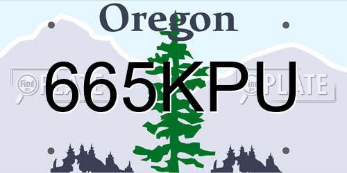 665KPU Oregon License Plate