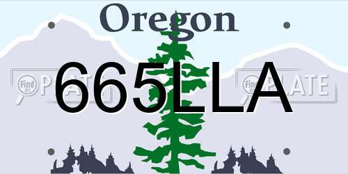 665LLA Oregon License Plate