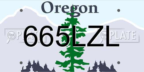 665LZL Oregon License Plate
