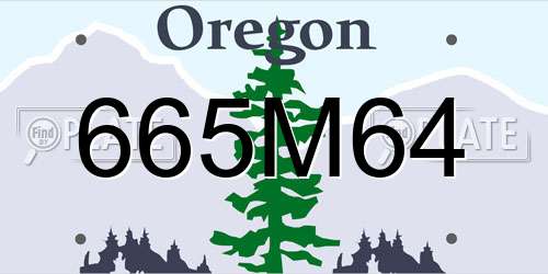 665M64 Oregon License Plate