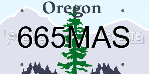 665MAS Oregon License Plate
