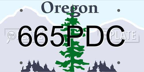 665PDC Oregon License Plate