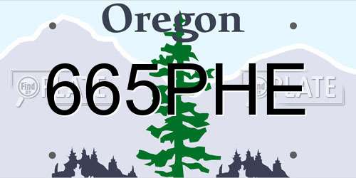665PHE Oregon License Plate