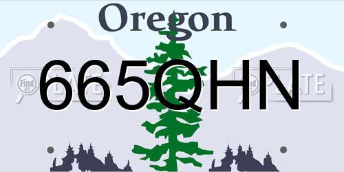 665QHN Oregon License Plate