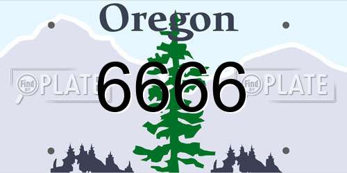 6666 Oregon License Plate