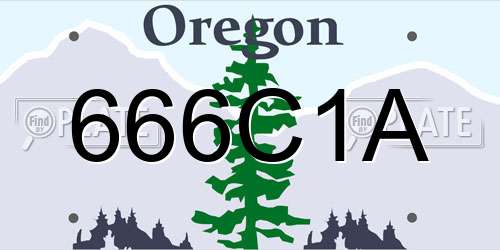666C1A Oregon License Plate