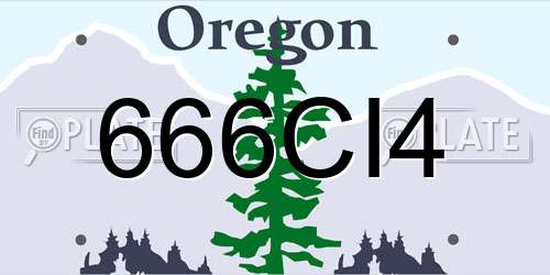 666CI4 Oregon License Plate