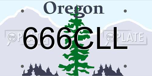 666CLL Oregon License Plate