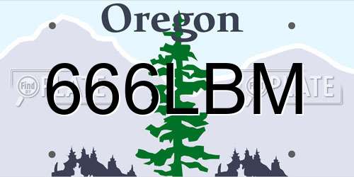 666LBM Oregon License Plate