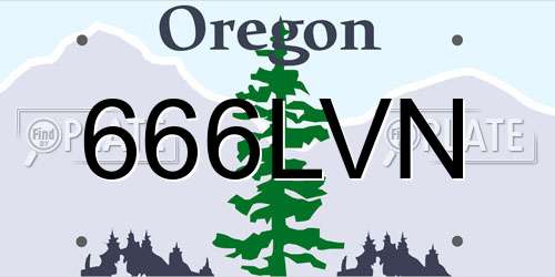 666LVN Oregon License Plate