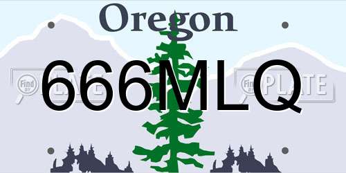 666MLQ Oregon License Plate
