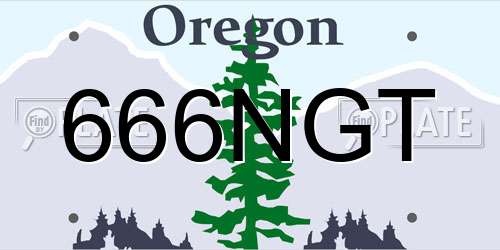 666NGT Oregon License Plate