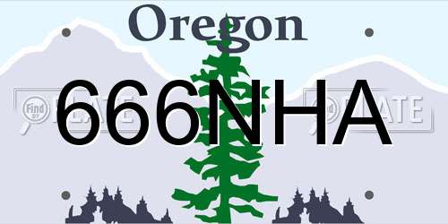 666NHA Oregon License Plate