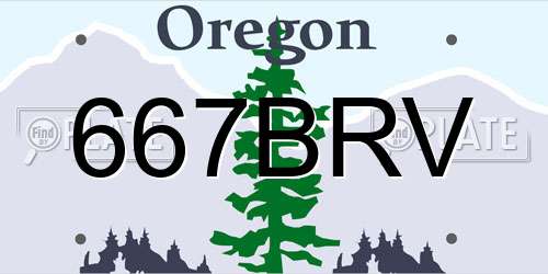 667BRV Oregon License Plate