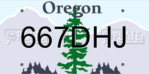 667DHJ Oregon License Plate