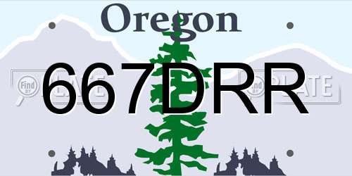 667DRR Oregon License Plate