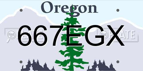 667EGX Oregon License Plate