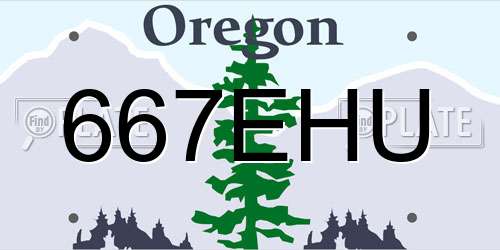 667EHU Oregon License Plate