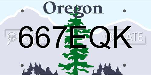667EQK Oregon License Plate