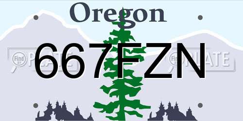 667FZN Oregon License Plate