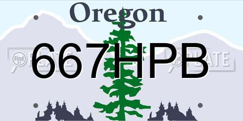 667HPB Oregon License Plate
