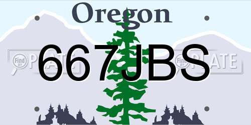 667JBS Oregon License Plate