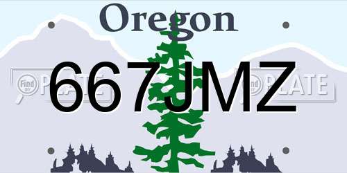 667JMZ Oregon License Plate