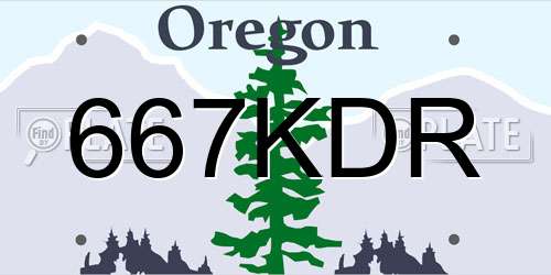 667KDR Oregon License Plate