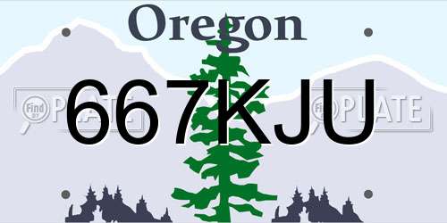 667KJU Oregon License Plate
