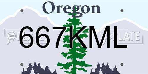 667KML Oregon License Plate